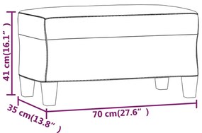 vidaXL Πάγκος Κρεμ 70x35x41 εκ. από Συνθετικό Δέρμα