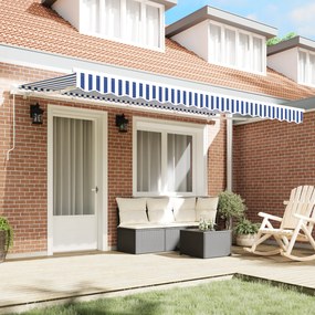 vidaXL Σκηνίτσα Αναδιπλούμενη Μπλε και άσπρο 3.5 x 2 μ