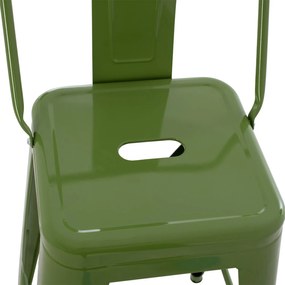 Σκαμπό Μεσαίου Ύψους Μεταλλικό Melita Σε Light Olive Green 42x42x98 Εκ.