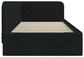 vidaXL Κρεβάτι Γωνίας Μαύρο 90 x 190 cm ύφασμα