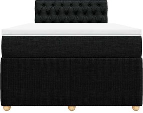 vidaXL Κρεβάτι Boxspring με Στρώμα Μαύρο 120x200 εκ. Υφασμάτινο