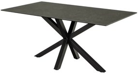 Τραπέζι Oakland 582, Μαύρο, 76x90x160cm, 57 kg, Κεραμικός, Επεξεργασμένο γυαλί, Μέταλλο | Epipla1.gr