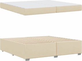 vidaXL Σκελετός Κρεβατιού με στρώμα Κρεμ 200 x 200 cm ύφασμα