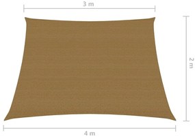 Πανί Σκίασης Taupe 3/4 x 2 μ. από HDPE 160 γρ./μ² - Μπεζ-Γκρι