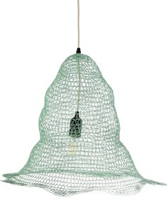 01891 GloboStar® KENTUCKY 01891 Vintage Κρεμαστό Φωτιστικό Πλέγμα Μονόφωτο 1 x E27 IP20 Τιρκουάζ Μέταλλο - Μ50 x Π50 x Υ48cm