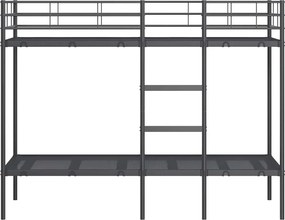 vidaXL Κουκέτα χωρίς στρώμα Μαύρο 75x190 cm Ατσάλι