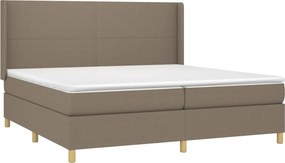 vidaXL Κρεβάτι Boxspring με Στρώμα Taupe 200x200 εκ. Υφασμάτινο