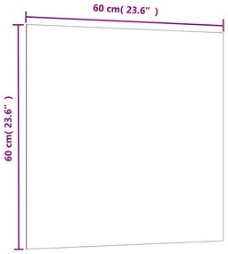 vidaXL Πίνακας Επιτοίχιος Μαγνητικός Μαύρος 60x60 εκ. από Ψημένο Γυαλί