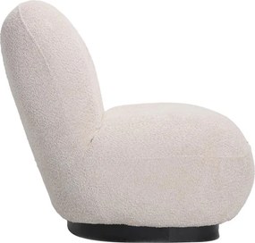 Πολυθρόνα Rosalie μπουκλέ ύφασμα σε μπεζ απόχρωση με μαύρη βάση 85x82x77εκ 85x82x77 εκ.