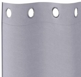 vidaXL Κουρτίνες 2 pcs Μεταλλικό Γκρι 260x140εκ. Πολυεστέρας