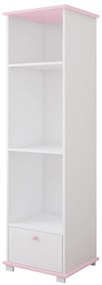 Βιβλιοθήκη  Classic  με 1 Συρτάρι  White + Pink  48x46x183cm  BC90023  BabyCute