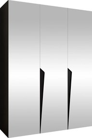 Ντουλάπα Piano III 150 Τρίφυλλη-Μαύρο