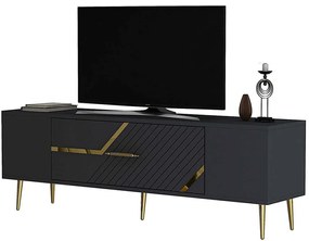 Έπιπλο Τηλεόρασης Dekolp 475OLV3055 150x29,6x48,2cm Anthracite-Gold