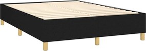 vidaXL Κρεβάτι Boxspring με Στρώμα &amp; LED Μαύρο 140x190 εκ. Υφασμάτινο