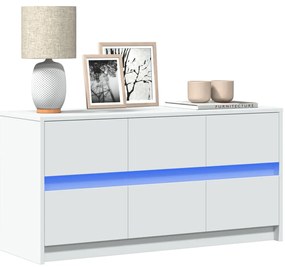 vidaXL Έπιπλο Τηλεόρασης με LED Λευκό 100x34x50 εκ. από Επεξ. Ξύλο