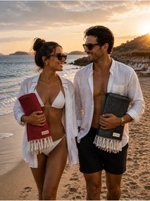 Stewehome Σετ 2 τεμαχίων πετσέτες παραλίας από 100% βαμβάκι πλεκτές 100x180 cm