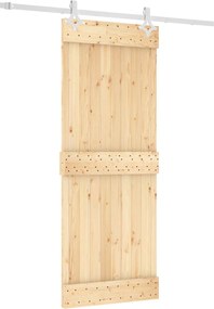 vidaXL Συρόμενη Πόρτα Φυσικό και Λευκό 80 x 210 cm