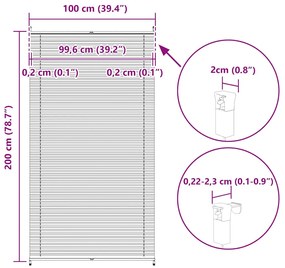 Πλισέ στόρι σκίασης 100 x 200cm Λευκό 240612