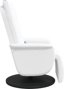 vidaXL Πολυθρόνα Μασάζ Ανακλινόμενη με Υποπόδιο Λευκή Συνθετικό Δέρμα