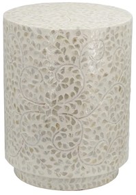 Artekko Ivory Τραπέζι Βοηθητικό Σκαμπό MDF Capiz Μπεζ (35x35x45)cm