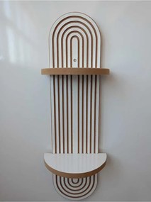 Stewehome Λευκή σκανδιναβική ραφιέρα τοίχου από mdf Λευκό 20x12x12 cm