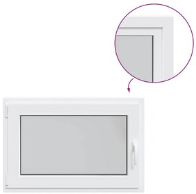 vidaXL Παράθυρο Υπογείου "RISOR" 90x70 εκ. Ανακλινόμενο & Περιστρεφόμενο DIN Αριστερά Λευκό