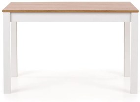 Τραπέζι Houston 225, Sonoma οξιά, Άσπρο, 76x68x120cm, 22 kg, Πλαστικοποιημένη μοριοσανίδα, Ινοσανίδες μέσης πυκνότητας | Epipla1.gr
