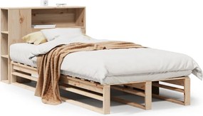 vidaXL Κρεβάτι Βιβλιοθήκη Χωρίς Στρώμα 90x190 εκ Μασίφ Πεύκο