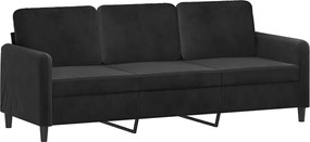 vidaXL Σετ Σαλονιού 3 Τεμαχίων Μαύρο από Βελούδο
