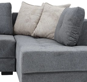 Γωνιακός Καναπές New Mona Fylliana Γκρί - Ανοικτό Γκρί 250x190x88 εκ. 250x190x88 εκ.
