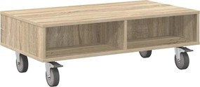 vidaXL Κομοδίνο με τροχούς Δρύς Sonoma 90 x 50 x 30 cm