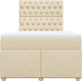 vidaXL Κρεβάτι Boxspring με Στρώμα Κρεμ 120x200 εκ. Υφασμάτινο