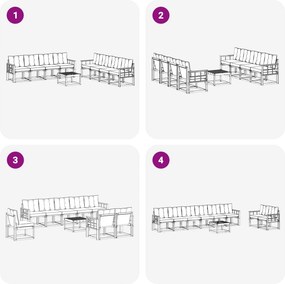 vidaXL Σειρά Καναπέ Εξωτερικού με μαξιλάρι 9 pcs Λευκό και Μπεζ