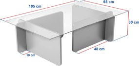 Τραπεζάκι Σαλονιού Ανθρακί FLAVIO 105x65x30