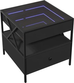 vidaXL Τραπεζάκι Σαλονιού Infinity LED Μαύρο 50x50x51 εκ.