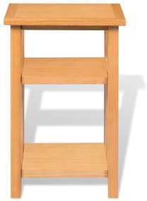 vidaXL Τραπέζι Βοηθητικό με Ράφι 27 x 35 x 55 εκ. Μασίφ Ξύλο Δρυός