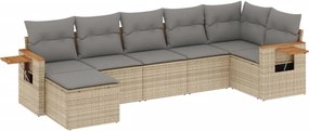 vidaXL Patio Sofa Set 6-θέσια Beige and Grey