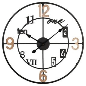 Wall clock Plusser Inart metal in black shade 60x2.5x60cm 60x2.5x60 εκ.