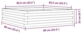 Ζαρντινιέρα Κήπου 90x90x23 εκ. από Μασίφ Ξύλο Ψευδοτσούγκας - Καφέ