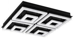 Φωτιστικό Οροφής-Πλαφονιέρα Led Fradelo1 99328 3000K 520X520 Black-Clear Eglo Crystal, Metal