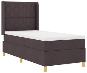 vidaXL Κρεβάτι με ελατήρια με στρώμα Καφέ 100 x 200 cm ύφασμα