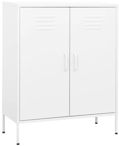 vidaXL Ντουλάπι Αποθήκευσης Λευκό 80 x 35 x 101,5 εκ. Ατσάλινο