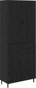 vidaXL Highboard 2 pcs Μαύρη δρυς 69,5 x 34 x 180 εκ.