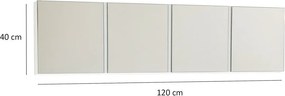 Stewehome Καθρέφτης Τοίχου με Λευκή Πλάτη 40x2.2x120 cm