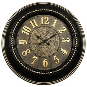 Ρολόι Τοίχου Στρογγυλό 280-223-036 60cm Black-Bronze Πλαστικό