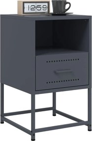 vidaXL Κομοδίνα 2 τεμ. Ανθρακί 36 x 39 x 60,5 εκ. Ατσάλινο