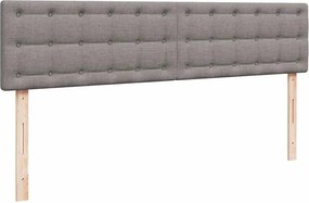vidaXL Οθωμανικό κρεβάτι με στρώμα Taupe 200x200 cm Ύφασμα
