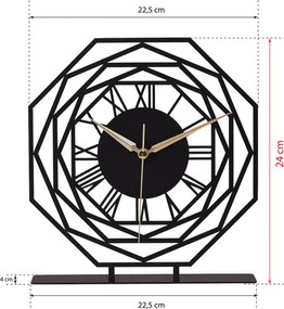 Διακοσμητικό Ρολόι Μαύρο REPIDO 25x1,5x23