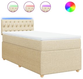 ΚΡΕΒΑΤΙ BOXSPRING ΜΕ ΣΤΡΩΜΑ ΚΡΕΜ 90X190 ΕΚ.ΥΦΑΣΜΑΤΙΝΟ 3289623