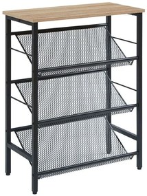 Παπουτσοθήκη Plexus 10-0048 60x30x80cm Walnut-Black Melamine, Metal